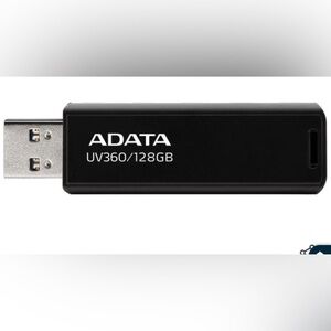 NEW - ADATA 128GB UV360 USB 3.2 Gen 1 Flash Drive (AUV360-128G-RBK)